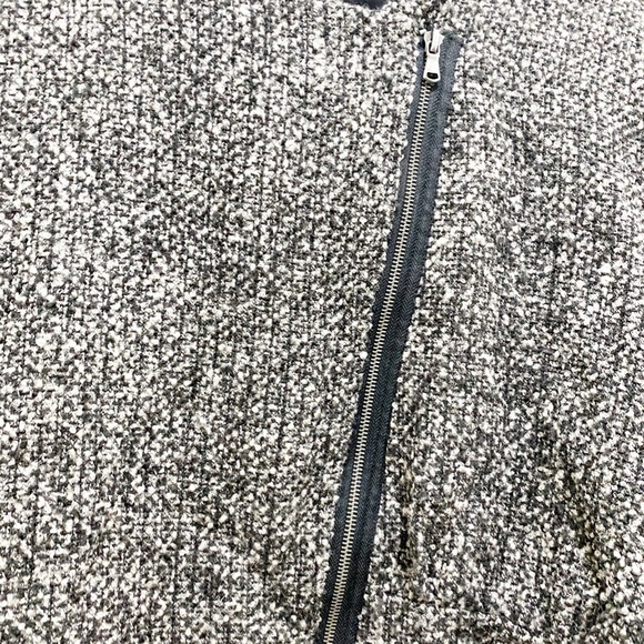 Zara Batwing Convertible Tweed Jacket Mandarin Collar or Lapels Grey Black M - Picture 5 of 16